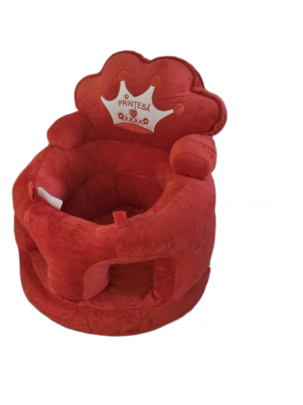 Fotolii din plus - Fotoliu bebe Sit-Up din plus Printesa Rosu 46x45x25 cm