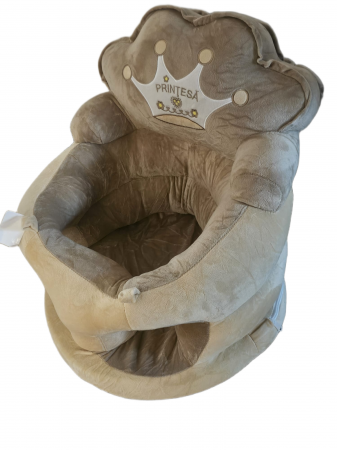 Fotolii din plus - Fotoliu bebe Sit-Up din plus Printesa Bej 46x45x25 cm