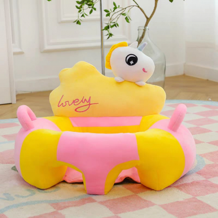 Fotolii din plus - Fotoliu din PLus Bebe Sit Up cu spatar si manere Unicorn Lovely