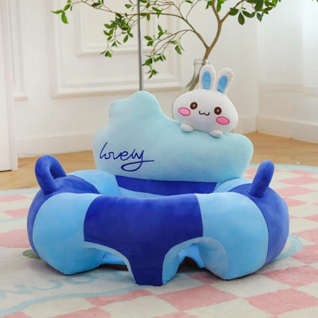 Fotolii din plus - Fotoliu din PLus Bebe Sit Up cu spatar si manere Iepuras Albastru Lovely