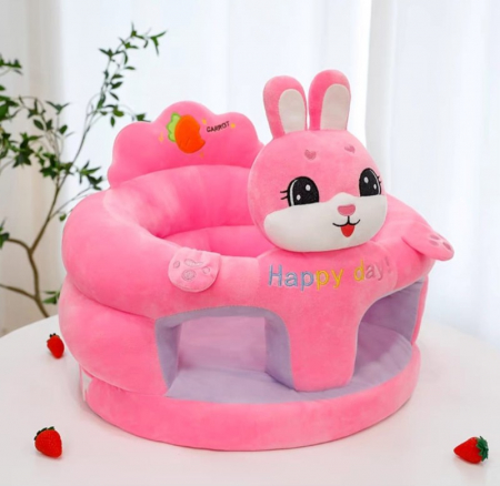 Fotolii din plus sit up Bebe - Fotoliu din Plus Bebe Sit Up Happy Day Iepuras Roz