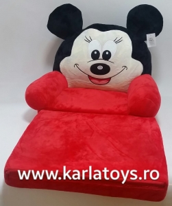 Fotolii Extensibile din Plus - Fotoliu extensibil din plus Mickey Mouse  rosu 80 cm