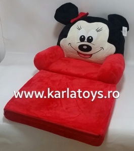 Mobilier si accesorii - Fotoliu extensibil din plus Minnie Mouse  Rosu 80 cm