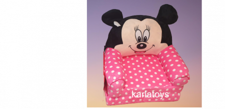 Mobilier si accesorii - Fotoliu Extensibil Plus cu Buline Minne Mouse - Mickey Mouse 80 cm