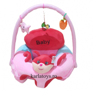 Fotolii din plus - Fotoliu Plus Bebe sit up cu arcada de jucarii  Baby roz