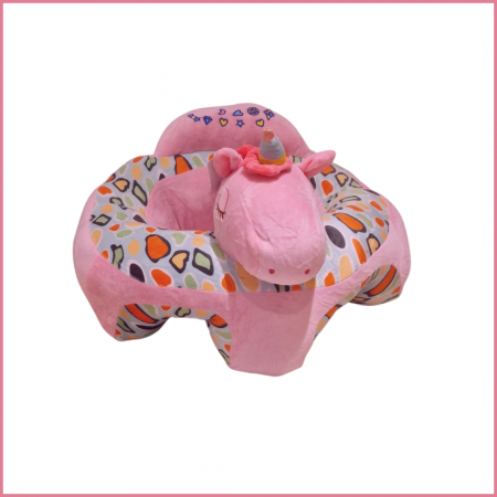 Fotolii din plus sit up Bebe - Fotoliu plus cu spatar Animalute pentru copii unicorn roz