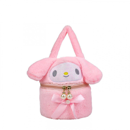 Jucarii din Plus - Mascote din Plus(3 ani +) - Gentuta Sanrio Kuromi Hello Kitty din Plus Roz
