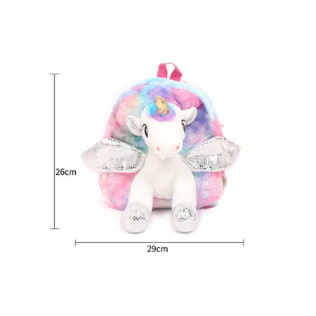 Jucarii desene animate( 3 ani +) - Ghiozdan din plus Unicorn 3D