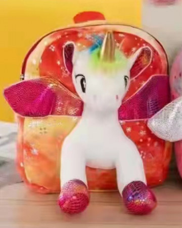 Ghiozdan Din Plus Unicorn 3D Rucsac Gradinita din PLus Unicorn [1]