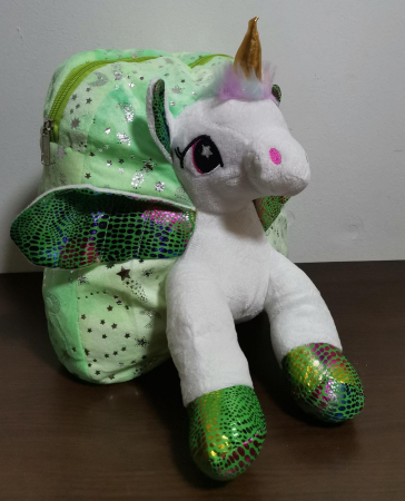 Ghiozdan Din Plus Unicorn 3D Rucsac Gradinita din PLus Unicorn [2]