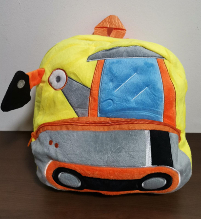 Jucarii din Plus - Mascote din Plus(3 ani +) - Ghiozdan Rucsac Plus 3D Vehicole cu Bretele Reglabile