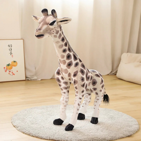 Jucarii din Plus - Mascote din Plus(3 ani +) - Girafa din Plus Realista – Jucarie Moale cu Cadrul Metalic 50 cm & 90 cm