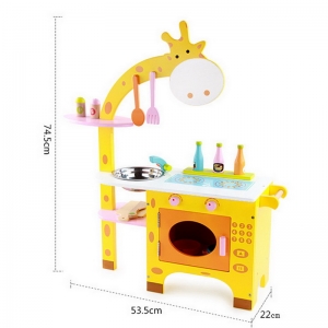Bucatarie din Lemn Girafa cu accesorii pentru copii [2]