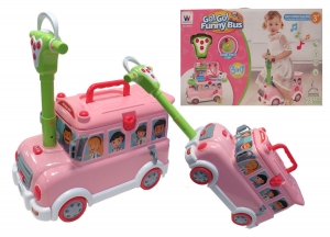 Jocuri creative (3 ani +) - Masinuta Copii 3 in 1 Funny Bus Doctor - Supermarket - Bucatar