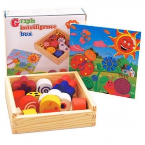 Jucarii din lemn si Montessori - Puzzle din Lemn - Graph Intelligence Box