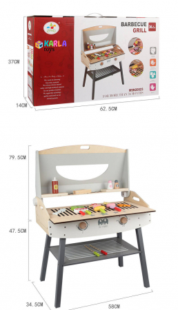 Gratar de jucarie din Lemn Copii  Barbecue - Grill de jucarie Jumbo [1]