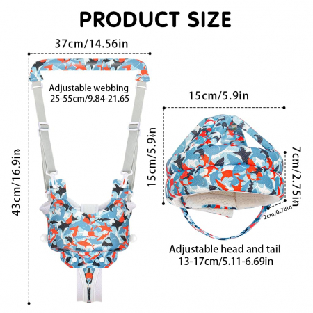 Ham de Mers Bebelusi Casca Protectie Cap – Reglabil, Ergonomic Albastru [7]