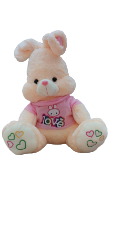 Jucarii din Plus - Mascote din Plus(3 ani +) - Iepuras de plus Jumbo cu Tricou Love