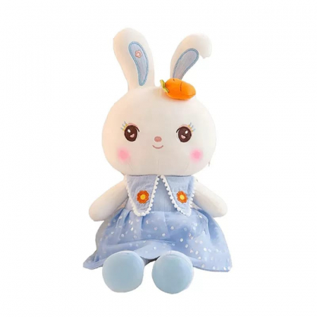 Jucarii din Plus - Mascote din Plus(3 ani +) - Iepuras din Plus cu Rochita Albastra 110 cm
