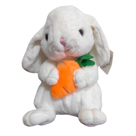 Jucarii din Plus - Mascote din Plus(3 ani +) - Iepuras Alb din plus cu morcov