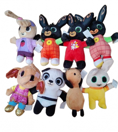 Jucarii din Plus - Mascote din Plus(3 ani +) - Iepurasul Bing Hoppity Vosh si Prieteni din Plus Set 8 Jucarii Figurine din PLus