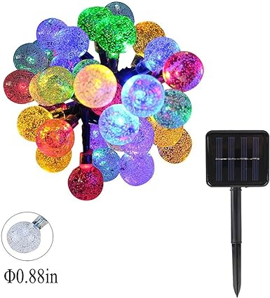 Instalatie luminoasa solara exterior cu 50 globuri, 10 m lungime, Multicolor [1]