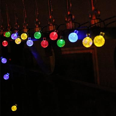 Instalatie luminoasa solara exterior cu 50 globuri, 10 m lungime, Multicolor [2]