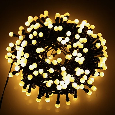 Articole Craciun - Instalatie bilute Cluster Pila 480LED lumina calda 10m Interconectabil, 8 jocuri de lumini