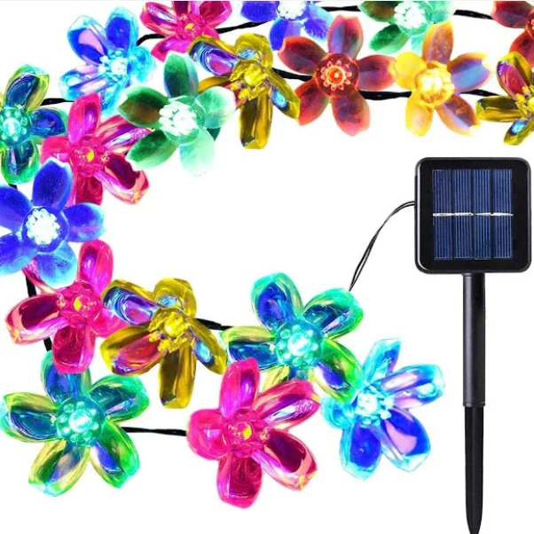 Instalație cu 50 de Flori Luminoase, 6.5 metri, multicolor [1]