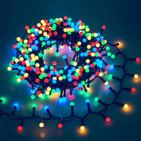 Instalatii Luminoase Craciun - Instalatie bilute Cluster Pila 480LED Multicolor 10m Interconectabil, 8 jocuri de lumini
