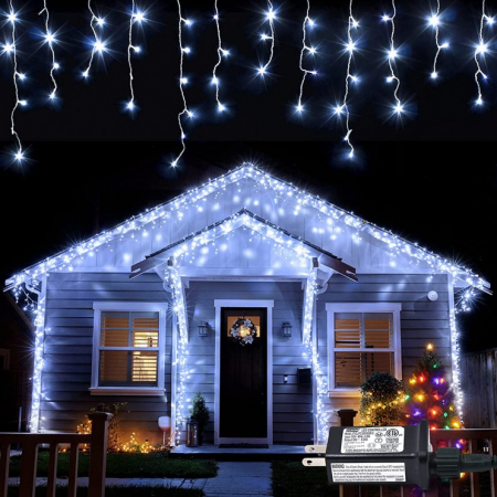 Articole Craciun - Instalatie luminoasa sarbatori 100LED 4 metri 8 jocuri lumini lumina rece