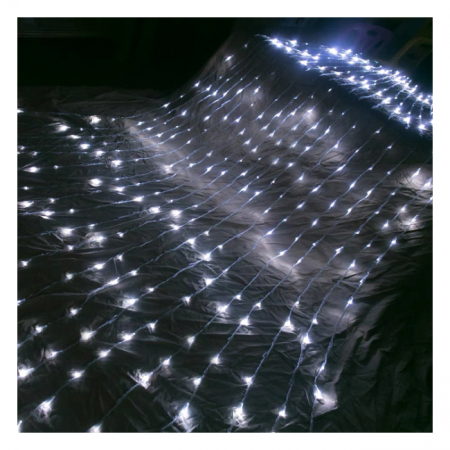 Instalatii Luminoase Craciun - Instalatie perdea ploaie 9m x1m Alb rece