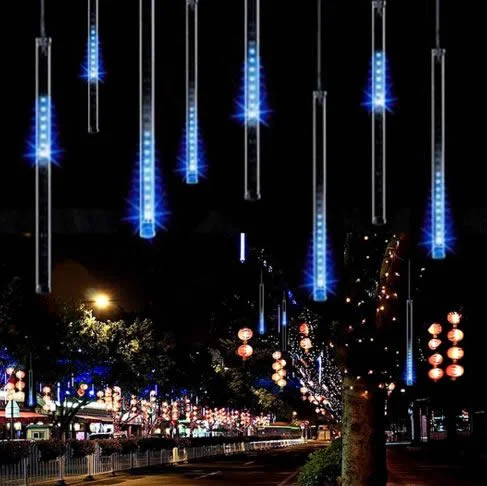 Instalatie Tub Luminos 8 Meteoriti Albastru, 80cm fiecare, 4,5 m [1]