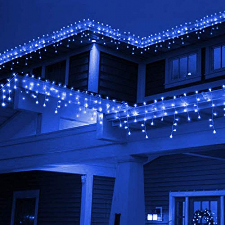 Articole Craciun - Instalatie turturi 500LED 20 metri interconectabil cu 8 jocuri lumini lumina albastra