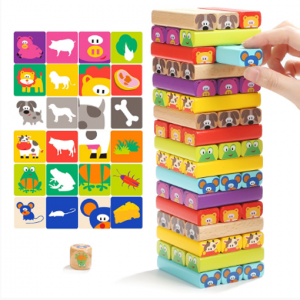 Joc din Lemn Jenga cu Animale Topbright - Turnu Instabil [5]