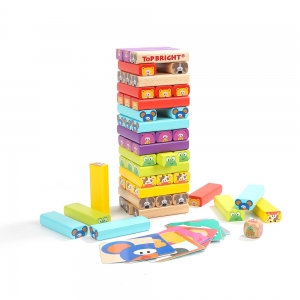 REDUCERI - Joc din Lemn Jenga cu Animale Topbright - Turnu Instabil