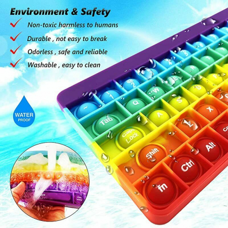 Joc antistrees din silicon Pop it Tastatura Multicolora Keyboard [7]