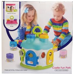 Jocuri creative (3 ani +) - Jucarie Interactiva Bebe Casuta cu forme geometrice Abero
