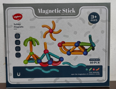 Jocuri creative (3 ani +) - Joc Constructie Magnetic 3D Magnetic Sticks