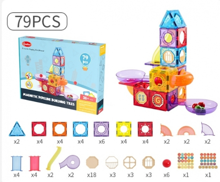 REDUCERI - Joc de constructie Magnetic Tiles Pipelines de la Onshine