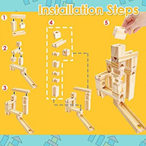 Joc de Construit din Lemn Circuit cu Bile - Joc lemn Marble Run Onshine [2]
