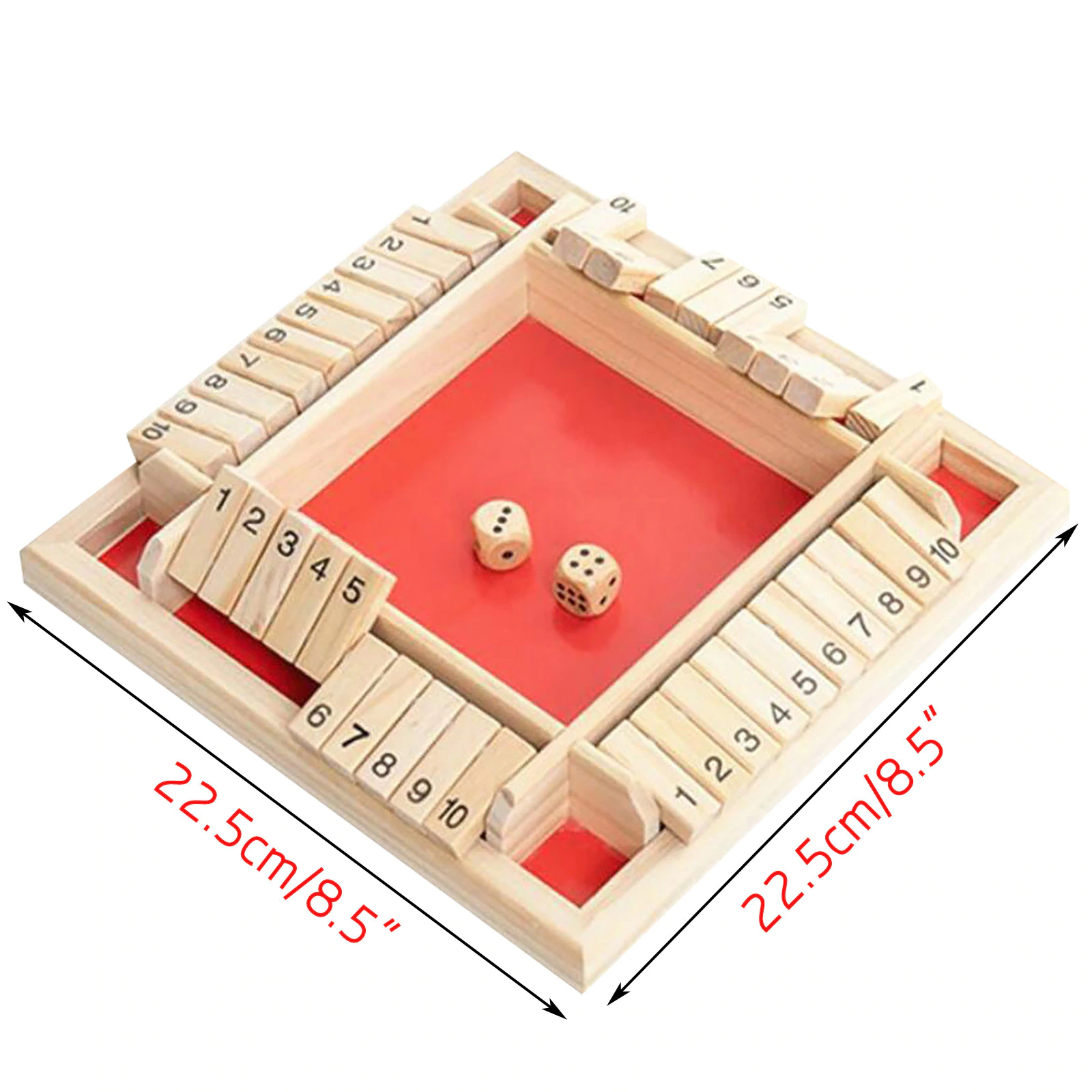 Tabla de joc numere - Joc de masa din lemn cu zaruri Shut the Box [6]