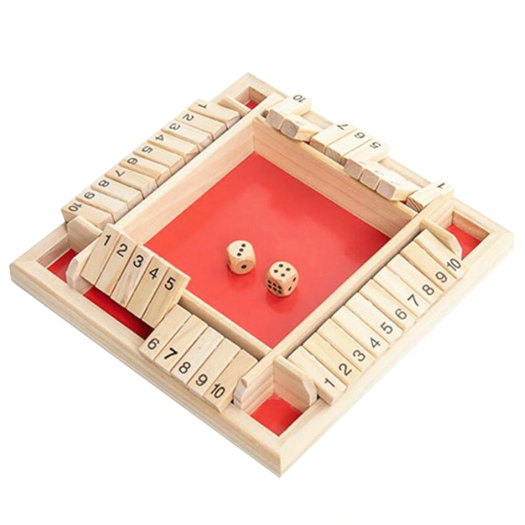 Tabla de joc numere - Joc de masa din lemn cu zaruri Shut the Box [5]