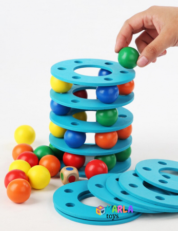 Jocuri - Joc de Stivuire Turnul cu Bile Curcubeu Jenga