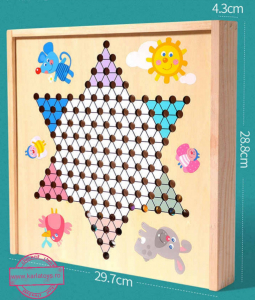 Joc din Lemn Educational Dame  - Joc din Lemn puzzle 7 in 1 Ludo Chess [1]