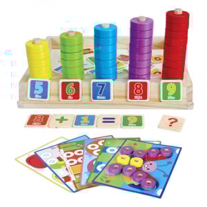 Joc din Lemn Educativ Numaratoare si Puzzle [4]