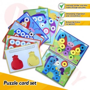 Joc din Lemn Educativ Numaratoare si Puzzle [3]