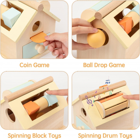 Joc din lemn Montessori 4 in 1 Casuta cu activitatii [2]