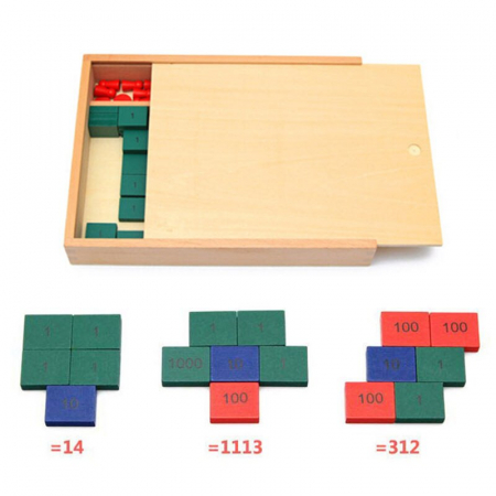 Joc Educativ din Lemn Montessori pentru Numere și Operații Matematice Stamp Game [8]