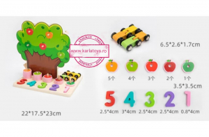 Joc din Lemn Pomul Multifunctional, Pista, Cifre si Fructe [11]